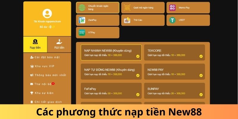 Nạp tiền New88